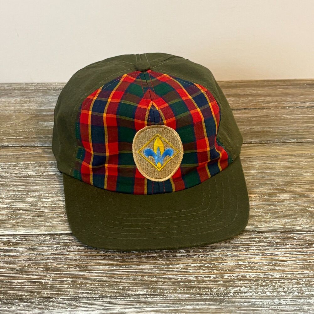 BSA Webelos Cub Scout Plaid Hat Cap Official Uniform Boy Scout M/L Snapback